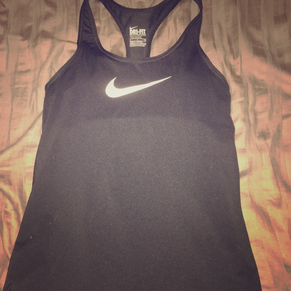 Black Nike workout tank top with built in bra
